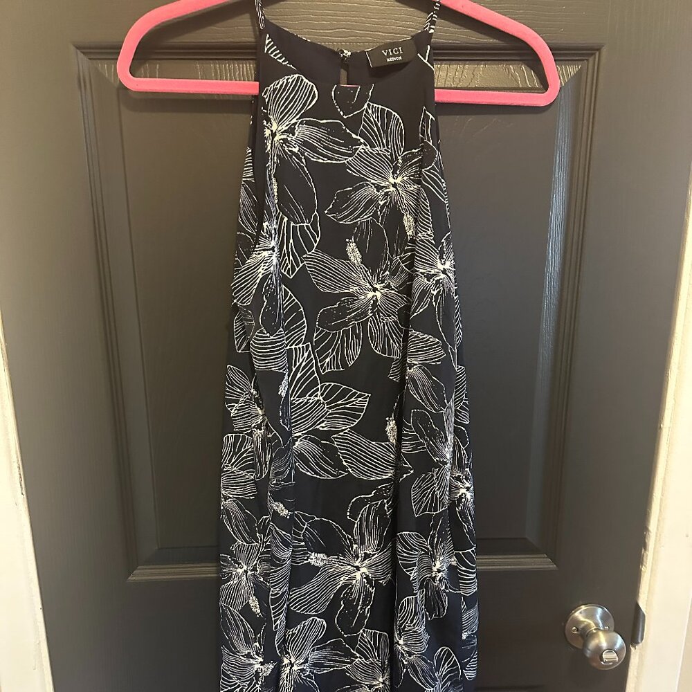 Navy flowy dress